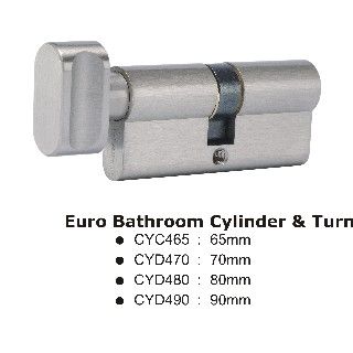 CYD490SN Euro Bathroom Cylinder & Turn