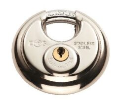 CARLISLE BRASS - CYPLD3070SS-BP 70MM STAINLESS STEEL DISC PADLOCK 3 KEYED TO DIFFER