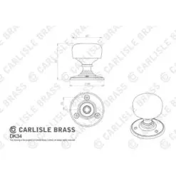 Carlisle Brass DK34MCMB Delamain Porcelain Knob Midnight Crackle 55mm Midnight Crackle / Matt Black
