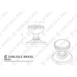 Carlisle Brass Delamain DK35CMB Plain Concealed Fix Solid Mortice Knobs C/W Locating Washer Matt Black