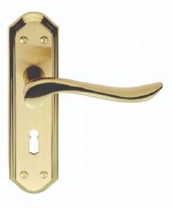 CARLISLE BRASS - DL450SBPB-BP LYTHAM LEVER ON BACKPLATE - LOCK 57MM C/C