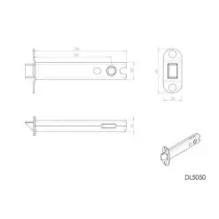 Carlisle Brass DL5050SS Heavy Duty Tubular Mortice Latch Stainless Steel