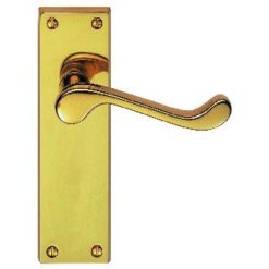 CARLISLE BRASS - DL54S VICTORIAN SCROLL LEVER ON BACKPLATE - LATCH SWEEDOR PLATE