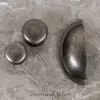 Old English Lincoln Solid Brass Victorian Knob 32mm on Concealed Fix - Distressed Silver OEC1232DS