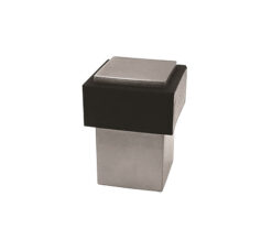 Steelworx Square Floor Door Stop With Rubber Buffer - Grade 304 Satin Stainless Steel