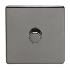 Eurolite Ecbn1Dled 1 Gang Led Push On Off 2Way Dimmer Switch Concealed Black Nickel Plate Matching Knob Black Trim