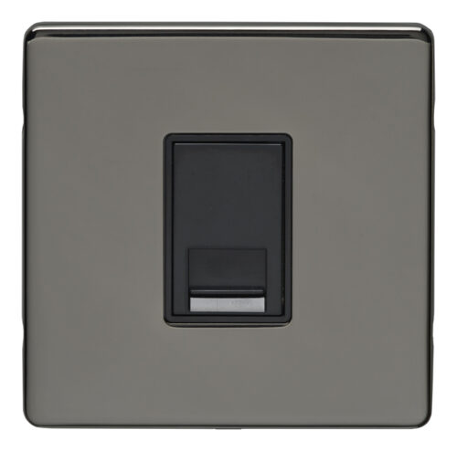 Eurolite Ecbn1Slb 1 Gang Slave Telephone Socket Concealed Black Nickel Plate Black Interior