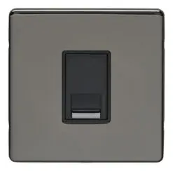 Eurolite Ecbn1Mb 1 Gang Master Telephone Socket Concealed Black Nickel Plate Black Interior