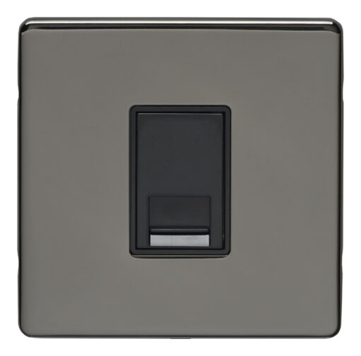 Eurolite Ecbn1Mb 1 Gang Master Telephone Socket Concealed Black Nickel Plate Black Interior