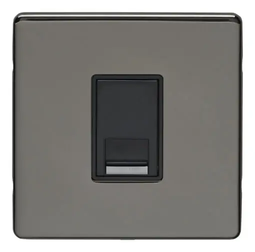 Eurolite Ecbn1Mb 1 Gang Master Telephone Socket Concealed Black Nickel Plate Black Interior