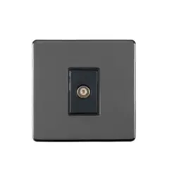 Eurolite Ecbn1Tvb 1 Gang Tv Coaxial Socket Concealed Black Nickel Plate Black Interior