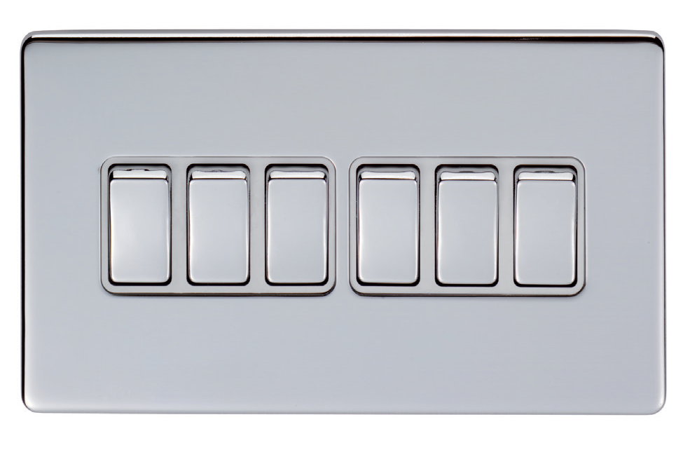 Eurolite Ecbn6Gp 6 Gang Concealed Black Nickel Grid Plate