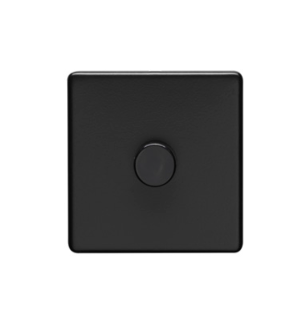 Eurolite Ecmb1Dled 1 Gang Led Push On Off 2Way Dimmer Flat Concealed Matt Black Plate