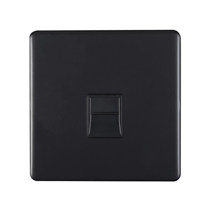 Eurolite Mb1Mb 1 Gang Master Telephone Socket Round Edge Matt Black Plate Black Interior