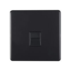 Eurolite Ecmb1Mb 1 Gang Telephone Master Flat Concealed Matt Black Plate Black Interior