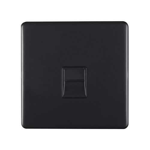 Eurolite Ecmb1Mb 1 Gang Telephone Master Flat Concealed Matt Black Plate Black Interior