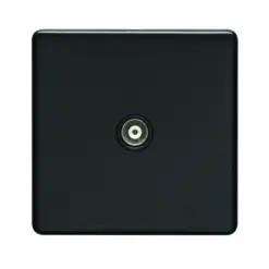 Eurolite Ecmb1Tvb 1 Gang Isolated Tv Flat Concealed Matt Black Plate Black Interior