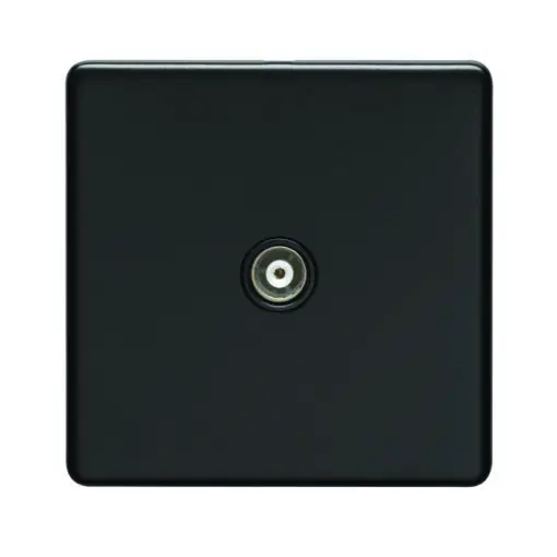 Eurolite Ecmb1Tvb 1 Gang Isolated Tv Flat Concealed Matt Black Plate Black Interior