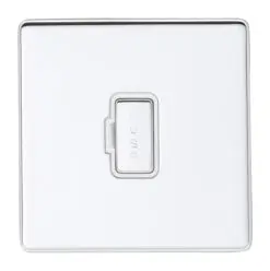 Eurolite Ecpcuswfpcw 13Amp Unswitched Fuse Spur Concealed Polished Chrome Plate Matching White Trim
