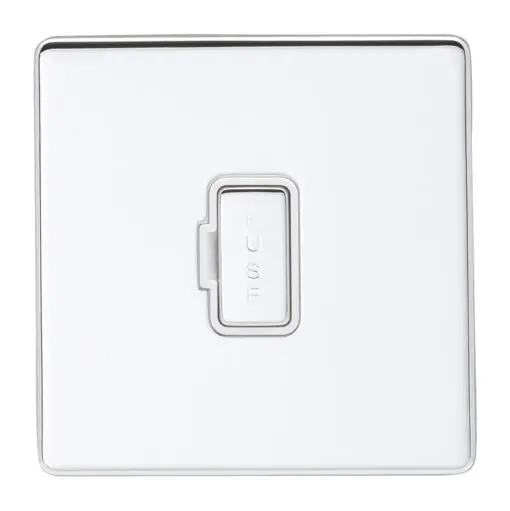 Eurolite Ecpcuswfpcw 13Amp Unswitched Fuse Spur Concealed Polished Chrome Plate Matching White Trim