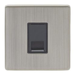 Eurolite Ecsn1Slb 1 Gang Slave Telephone Socket Concealed Satin Nickel Plate Black Interior