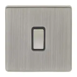 Eurolite Ecsn20Adpswsnb 1 Gang 20Amp Dp Switch Concealed Satin Nickel Plate Matching Rocker Black Trim