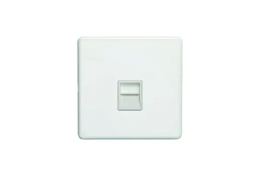 Eurolite Ecw1Mw 1 Gang Telephone Master Flat Concealed White Plate White Interior