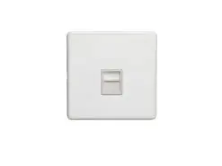 Eurolite Ecw1Slw 1 Gang Telephone Slave Flat Concealed White Plate White Interior
