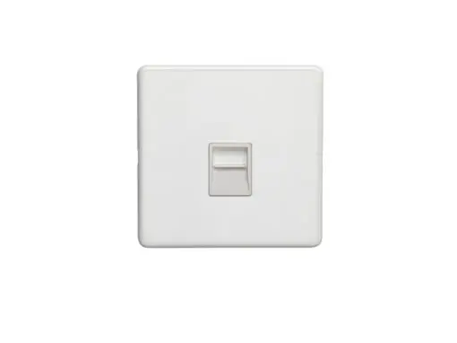 Eurolite Ecw1Slw 1 Gang Telephone Slave Flat Concealed White Plate White Interior