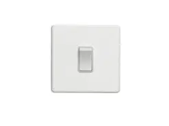 Eurolite Ecw1Sww 1 Gang 10Amp 2Way Switch Flat Concealed White Plate White Rocker