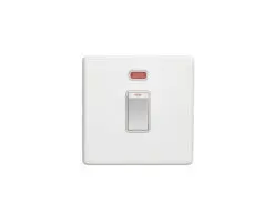 Eurolite Ecw20Adpswnw 1 Gang 20Amp Dp Switch With Neon Flat Concealed White Plate White Rocker