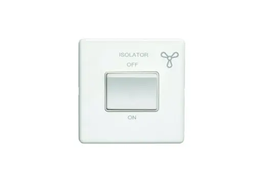 Eurolite Ecwfsww 6Amp Fan Isolator Switch Flat Concealed White Plate White Rocker