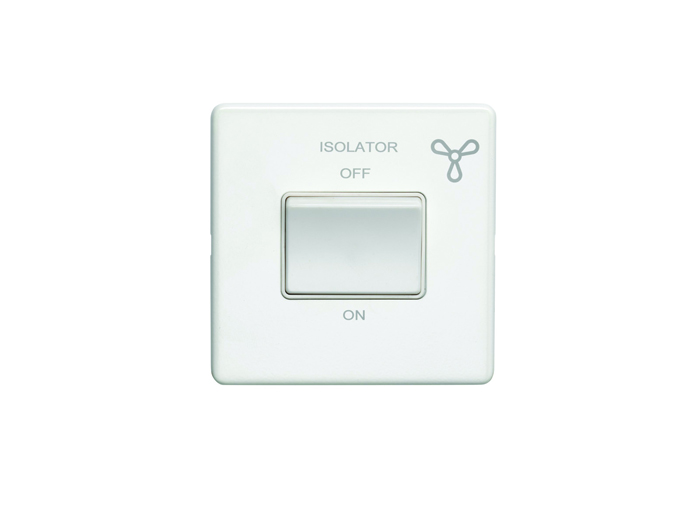 Eurolite Ecwfsww 6Amp Fan Isolator Switch Flat Concealed White Plate White Rocker