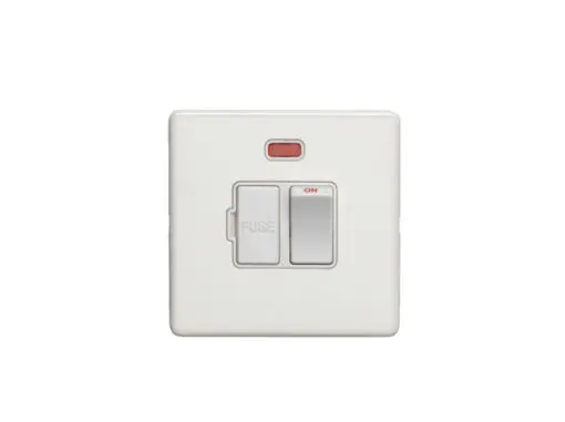 Eurolite Ecwswfnw 13Amp Switched Fuse Spur With Neon Flat Concealed White Plate White Rocker