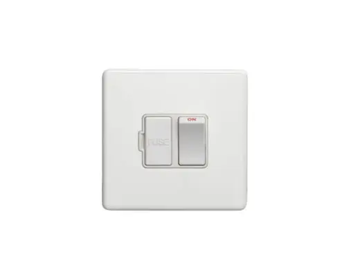 Eurolite Ecwswfw 13Amp Switched Fuse Spur Flat Concealed White Plate White Rocker