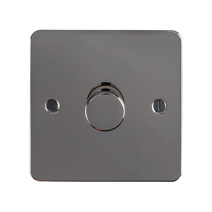 Eurolite Bn1Dled 1 Gang Led Push On Off 2Way Dimmer Round Edge Black Nickel Plate Matching Knob