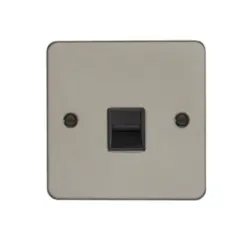 Eurolite Efbn1Slb 1 Gang Slave Telephone Socket Enhance Flat Black Nickel Plate Black Interior