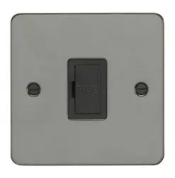 Eurolite Efbnuswfbnb 13Amp Unswitched Fuse Spur Enhance Flat Black Nickel Plate Matching Black Trim
