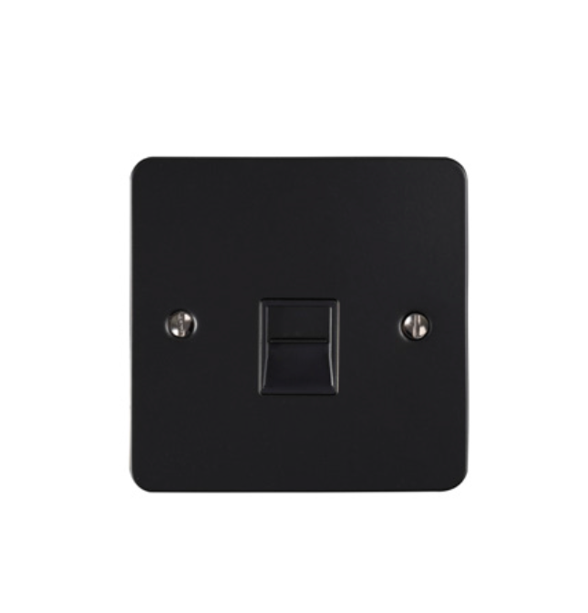 Eurolite Efmb1Slmbb 1 Gang Slave Telephone Socket Matt Black Black Trim