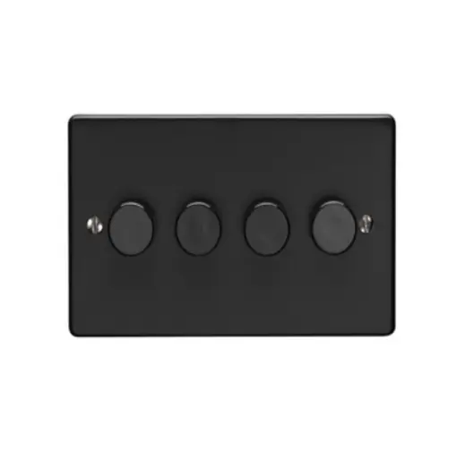 Eurolite Efmb4Dledmbb 4 Gang 400W/Led 2Way Dimmer Switch Matt Black Range
