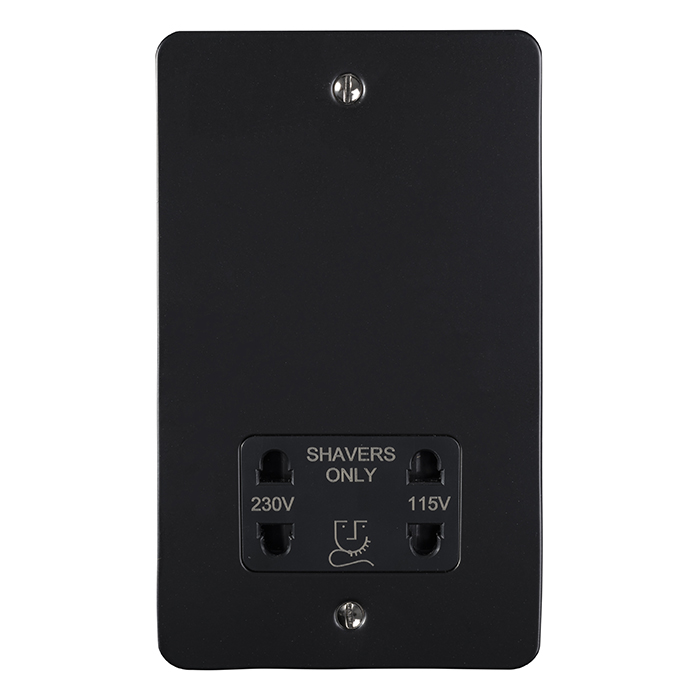 Eurolite Efmbshsmbb 2 Gang Shaver Socket 230/115V Matt Black Black Trim