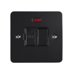 Eurolite Efmbswfnmbb 13Amp Dp Switched Fuse Spur With Neon Matt Black Black Trim