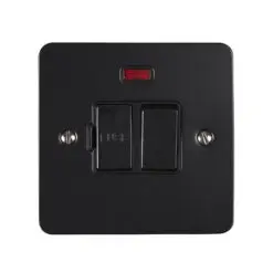 Eurolite Efmbswffombb 13Amp Dp Switched Fuse Spur With Flex Outlet Matt Black Black Trim