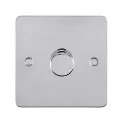 Eurolite Efpss1D400 1 Gang 400W Push On Off 2Way Dimmer Switch Enhance Flat Polished Stainless Steel Plate Matching Knob