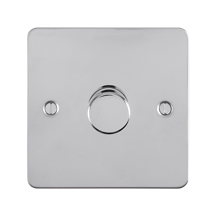 Eurolite Efpss1D400 1 Gang 400W Push On Off 2Way Dimmer Switch Enhance Flat Polished Stainless Steel Plate Matching Knob