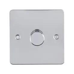 Eurolite Pss1Dled 1 Gang Led Push On Off 2Way Dimmer Round Edge Polished Stainless Steel Plate Matching Knob
