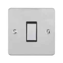 Eurolite Pss1Sw 1 Gang 10Amp 2Way Switch Round Edge Polished Stainless Steel Plate Matching Rocker