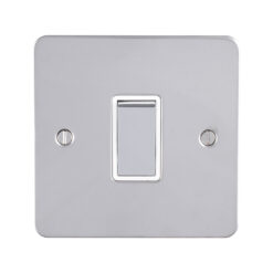 Eurolite Efpss1Swpsw 1 Gang 10Amp 2Way Switch Enhance Flat Polished Stainless Steel Plate Matching Rocker White Trim