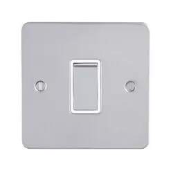 Eurolite Efpss1Swpsw 1 Gang 10Amp 2Way Switch Enhance Flat Polished Stainless Steel Plate Matching Rocker White Trim