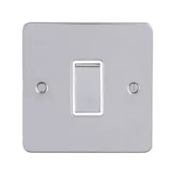 Eurolite Efpssintpsw 1 Gang 10Amp Intermediate Switch Enhance Flat Polished Stainless Steel Plate Matching Rocker White Trim